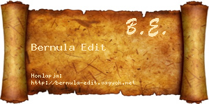 Bernula Edit névjegykártya